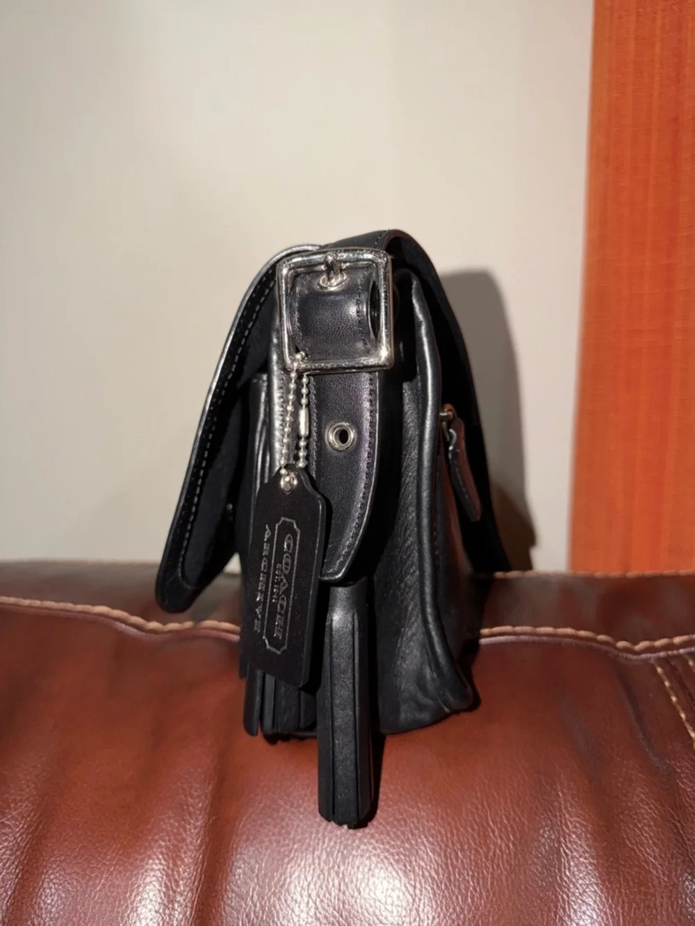 ‼️Vintage Coach Legacy Archive Rambler Black Leather Crossbody Bag - Picture 3 of 15